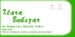klara bukszar business card