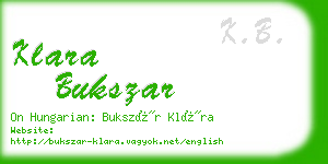 klara bukszar business card
